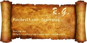 Rechnitzer Györgyi névjegykártya